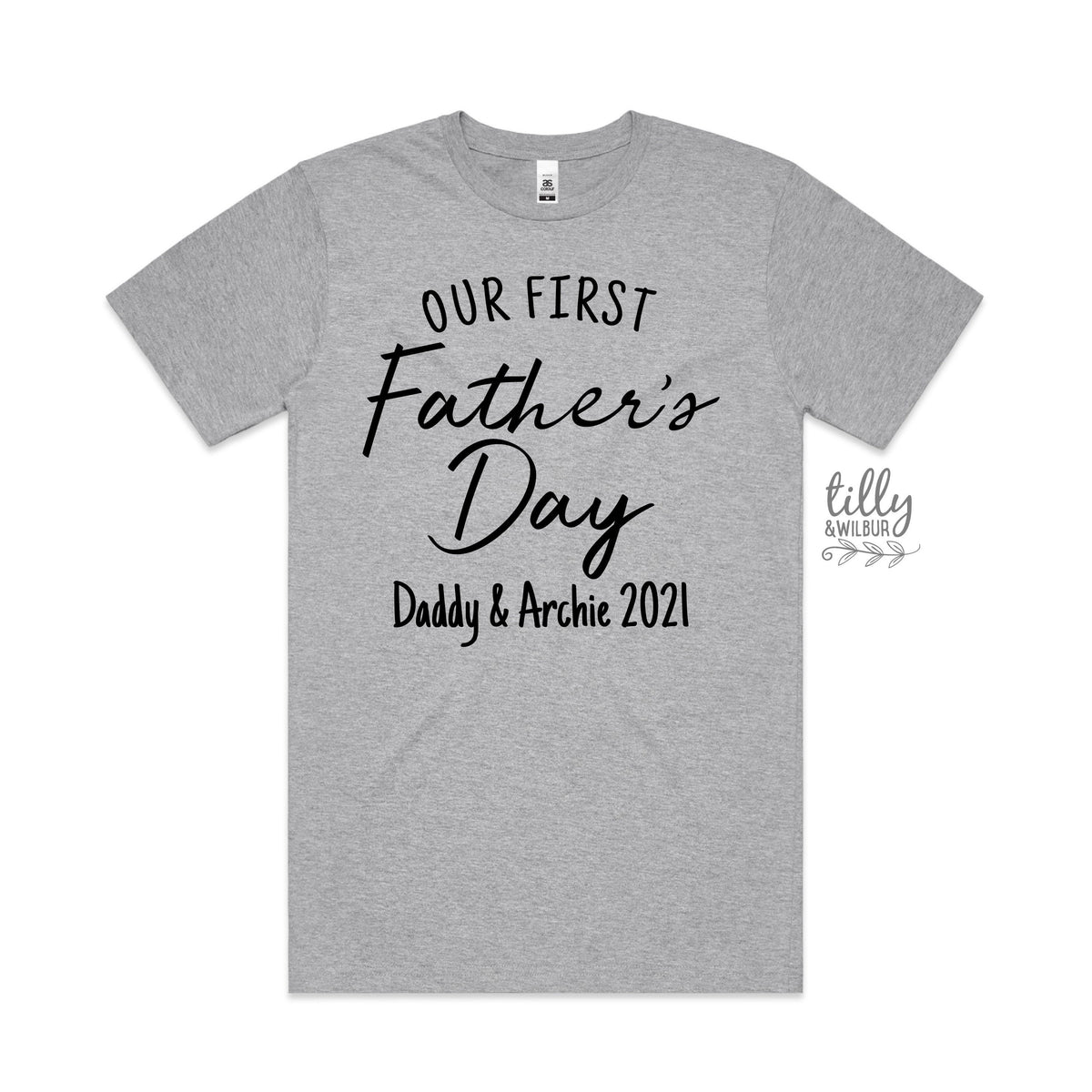 Our First Father's Day 2021 Men's T-Shirt With Names, I Love You Daddy Happy 1st Father's Day, Fathers Day Gift, First Fathers Day Dad Gift