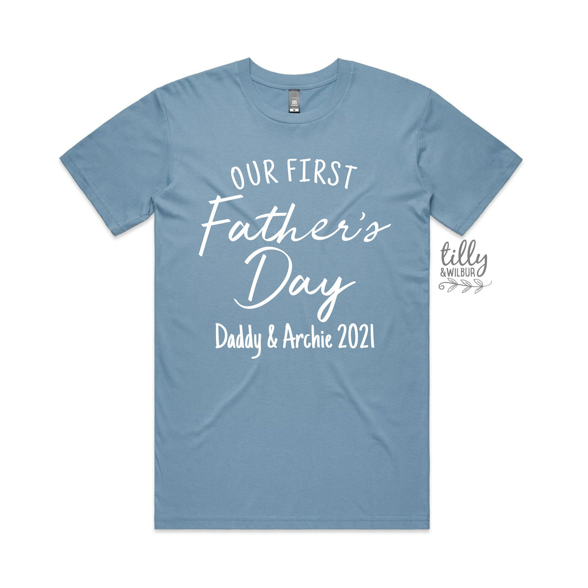 Our First Father's Day 2021 Men's T-Shirt With Names, I Love You Daddy Happy 1st Father's Day, Fathers Day Gift, First Fathers Day Dad Gift