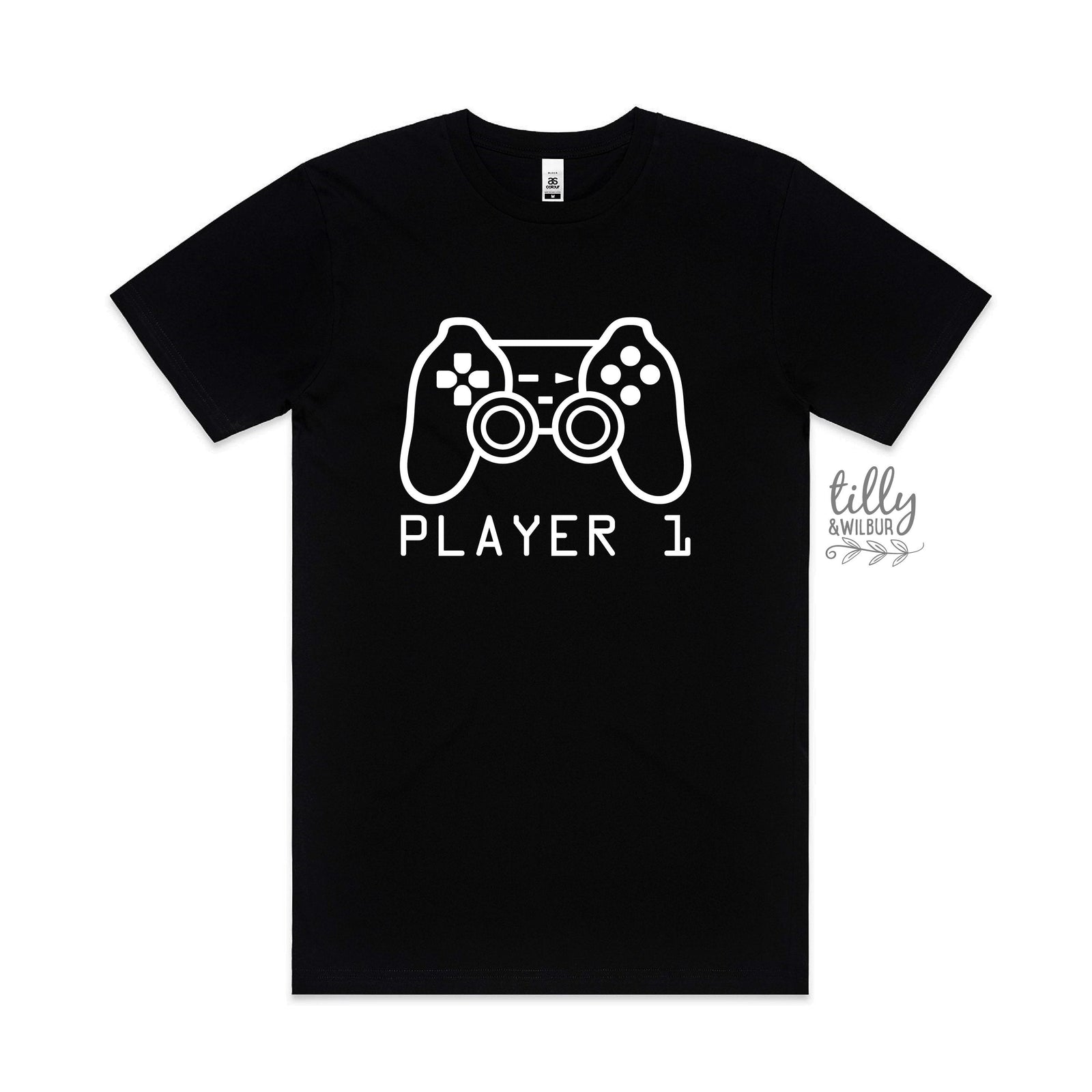Player 1 T-Shirt, Part Of Player 1 Player 2 Set, Father Son Matching Shirts, Matching Dad Baby, Gaming, Father's Day Gift, Video Gift, Gamer