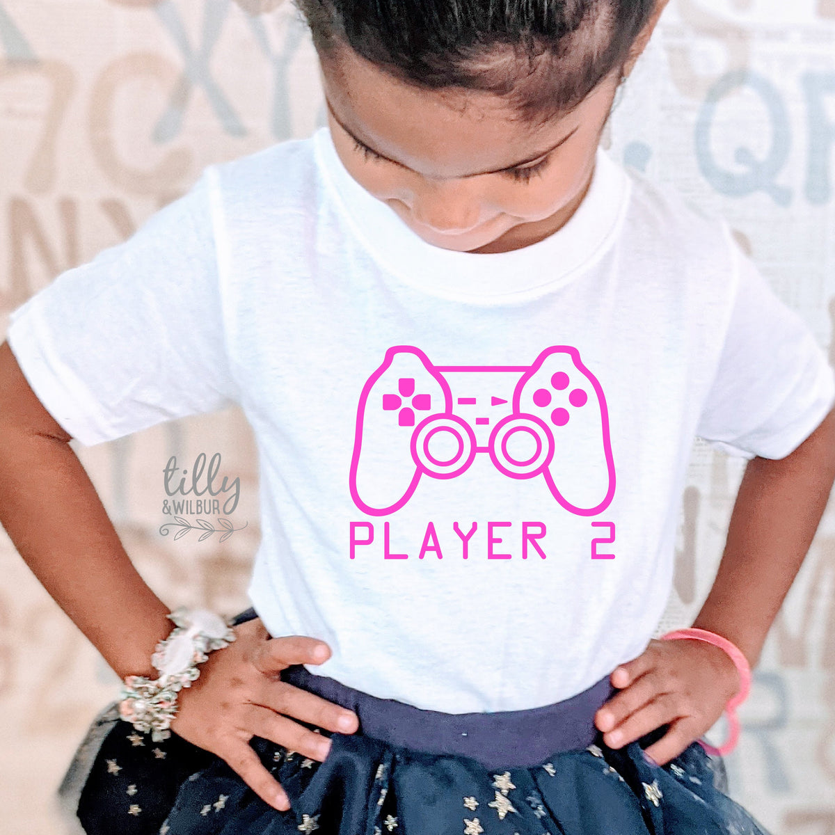 Player 2 T-Shirt, Part of Player 1 Player 2 Set, Daddy Daughter Matching Shirts, Matching Tees, Gaming, Father's Day Gift, Video Gift, Gamer