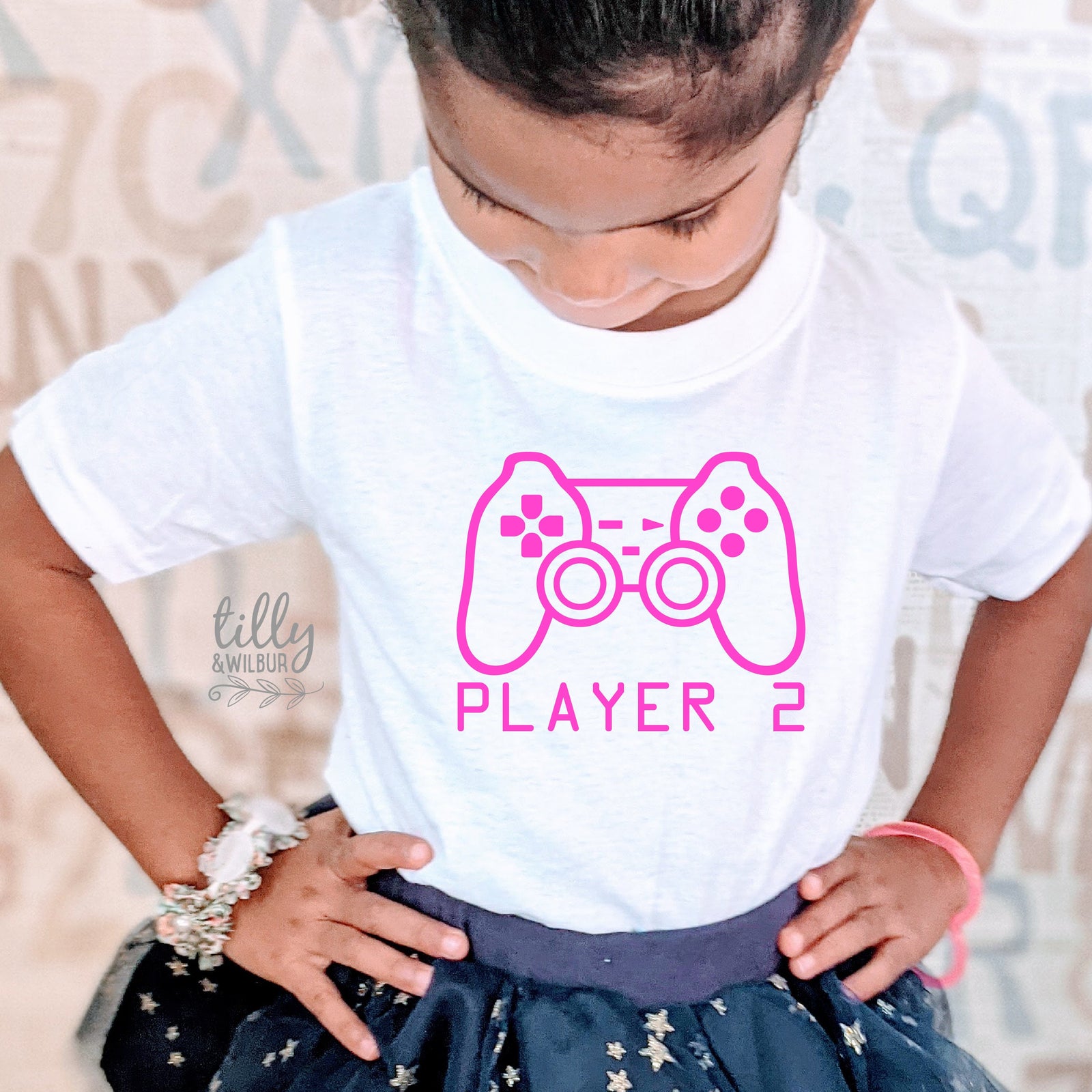 Player 2 T-Shirt, Part of Player 1 Player 2 Set, Daddy Daughter Matching Shirts, Matching Tees, Gaming, Father's Day Gift, Video Gift, Gamer