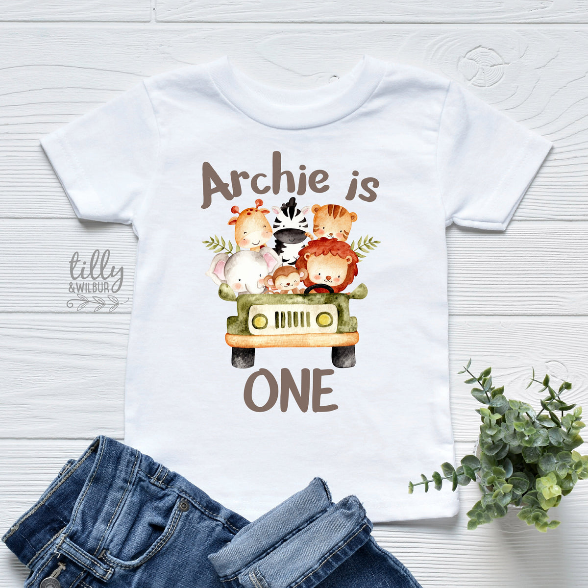 Safari Animal First Birthday T-Shirt, Safari Baby Birthday Gift, 1st Birthday Boy T-Shirt, 1st Birthday Baby Outfit, Jungle Animal Theme