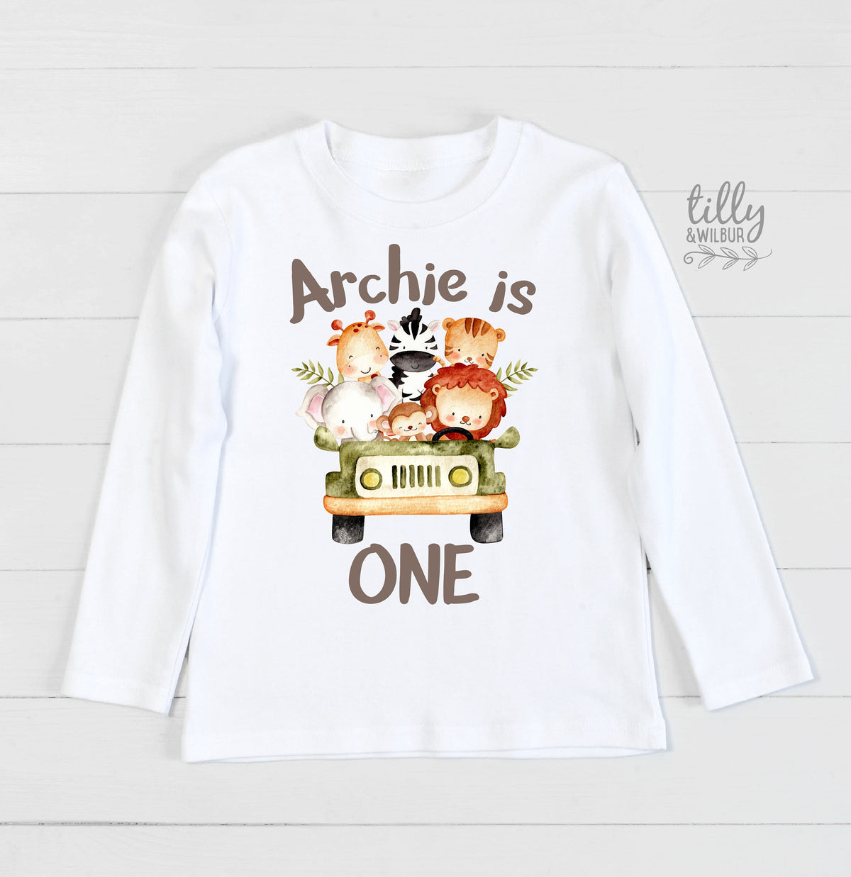 Safari Animal First Birthday T-Shirt, Safari Baby Birthday Gift, 1st Birthday Boy T-Shirt, 1st Birthday Baby Outfit, Jungle Animal Theme