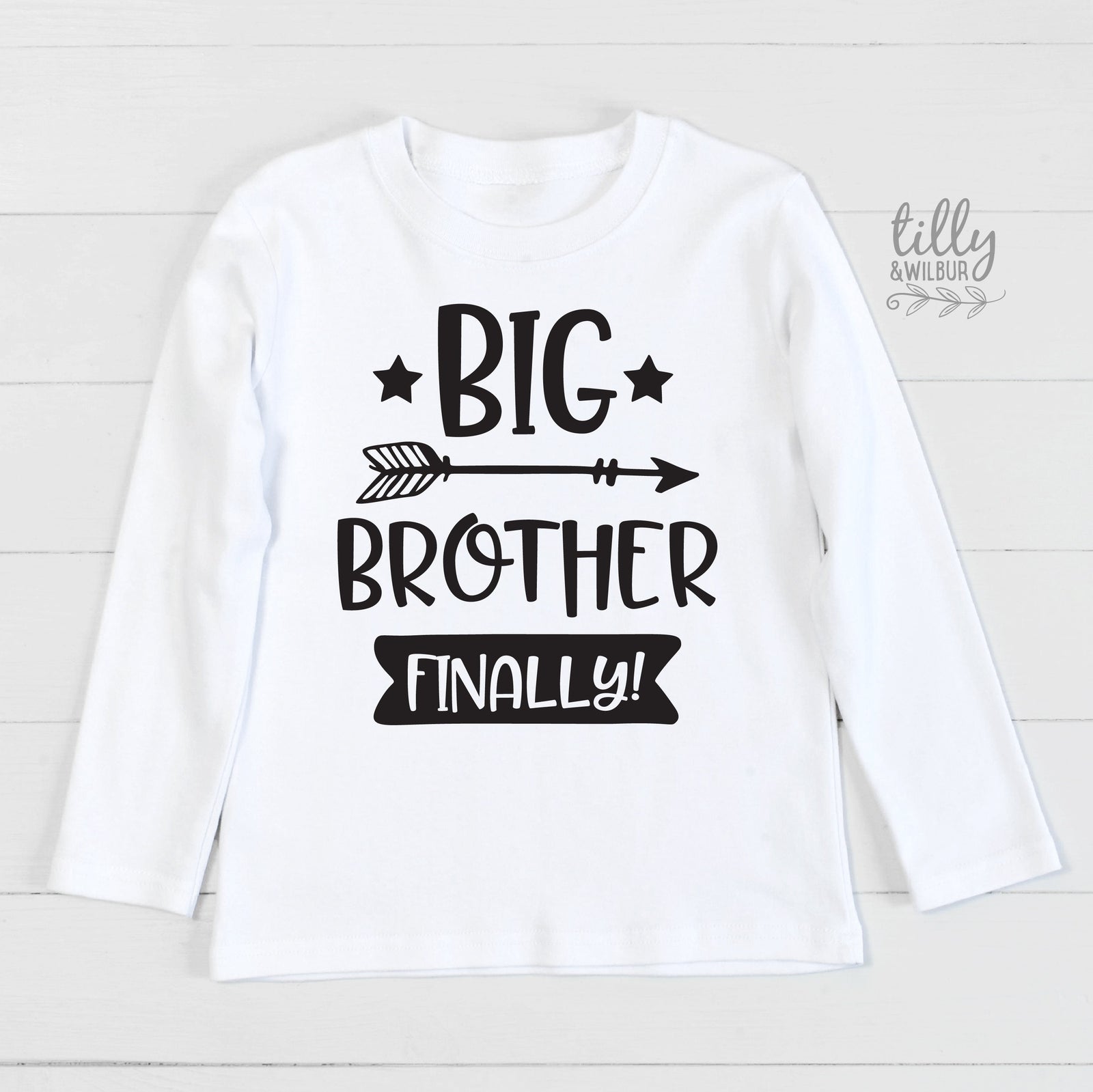 Big Brother Finally, Promoted To Big Brother T-Shirt For Boys, Personalised Due Date, I'm Going To Be A Big Brother, Pregnancy Announcement