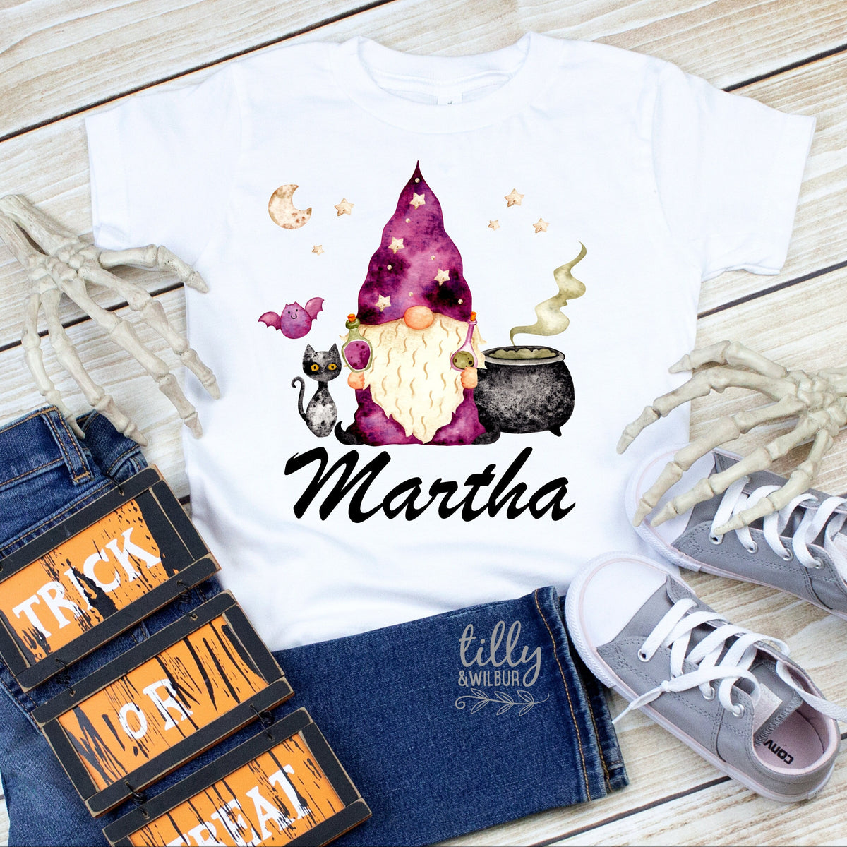 Halloween T-Shirt For Girls, Halloween Gnome T-Shirt, Fancy Dress T-Shirt For Girls, Halloween Outfit, Trick Or Treat Shirt, Halloween Gift