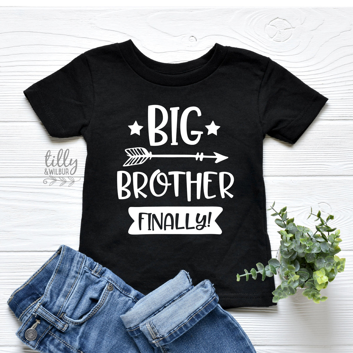 Big Brother Finally, Promoted To Big Brother T-Shirt For Boys, Personalised Due Date, I'm Going To Be A Big Brother, Pregnancy Announcement