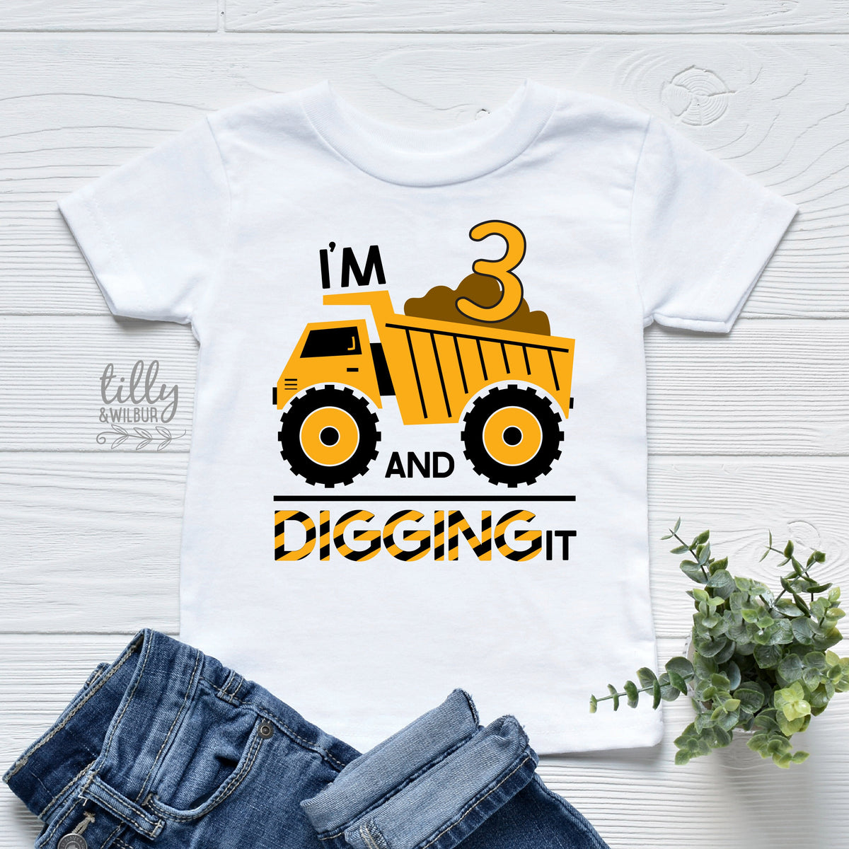 I'm Three And Digging It T-Shirt, I Dig Being Three Birthday T-Shirt, 3rd Birthday T-Shirt, 3rd Birthday Tee, Three Birthday Gift, Boy 3