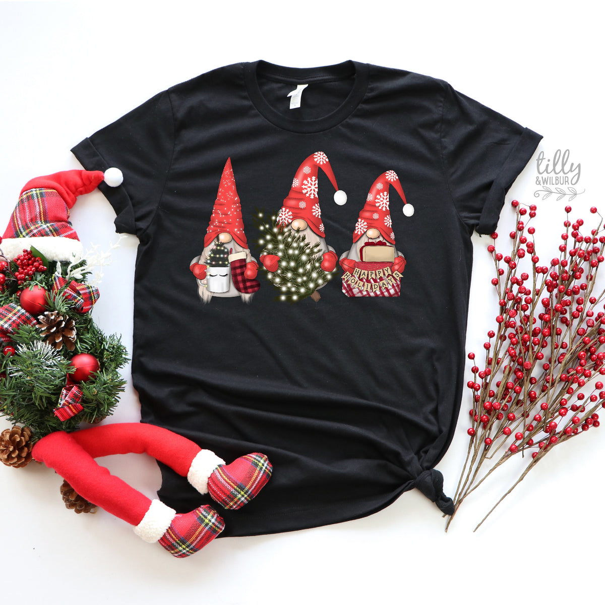 Gnome Christmas T-Shirt, Matching Family Garments Available, Christmas Shirts, Matching Gnome Santa T-Shirts, Matching Christmas Family Tees