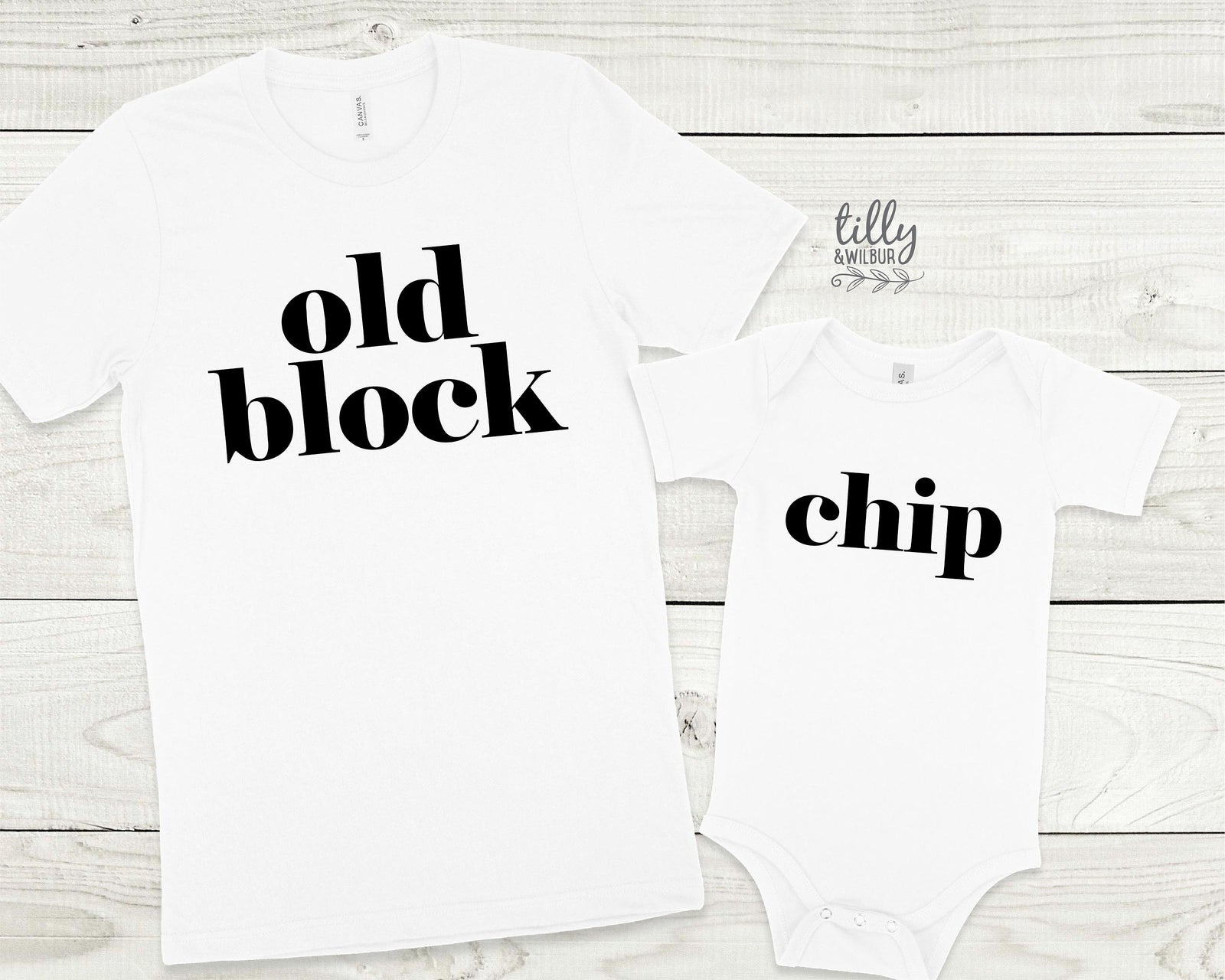 Chip Off The Old Block Father Son Matching Shirts, Chip Bodysuit, Old Block T-Shirt, Matching Dad And Baby, Father's Day Gift, Newborn Gift