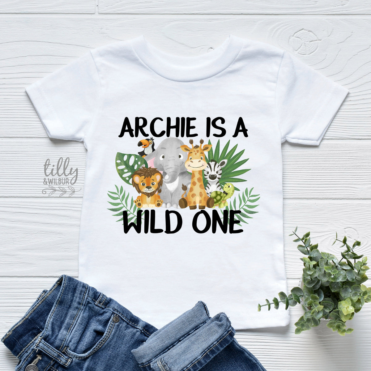 Safari Animal First Birthday T-Shirt, Safari Baby Birthday Gift, 1st Birthday Boy T-Shirt, 1st Birthday Baby Outfit, Jungle Animal Theme