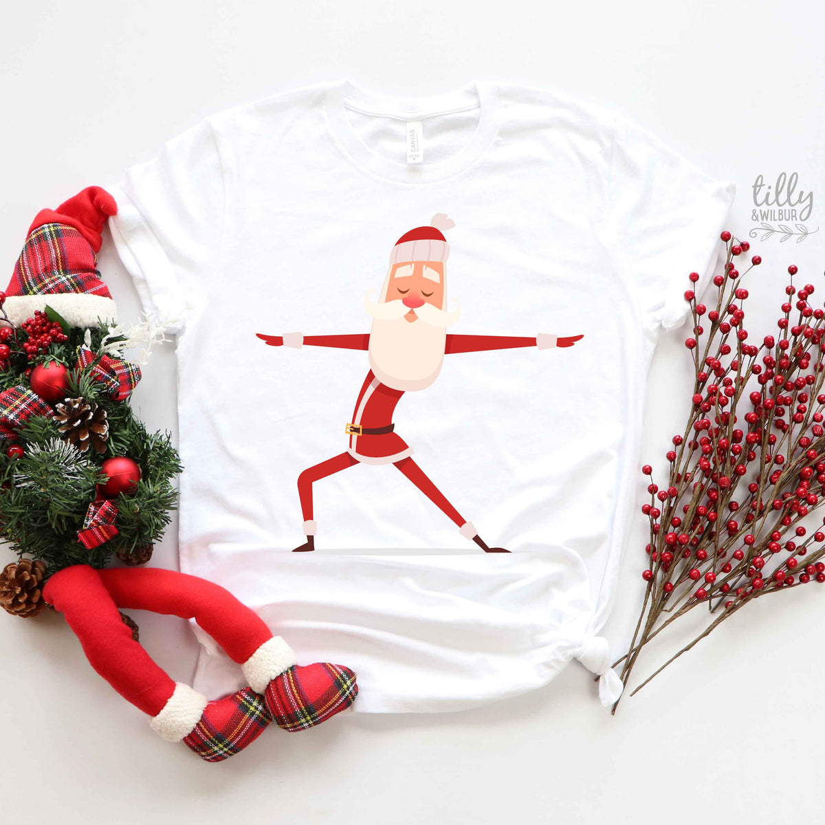 Yoga Santa T-Shirts Originally Listed by Tilly&Wilbur, Matching Family Christmas T-Shirts, Matching Yoga Santa Shirts, Yoga Gifts, Xmas Gift