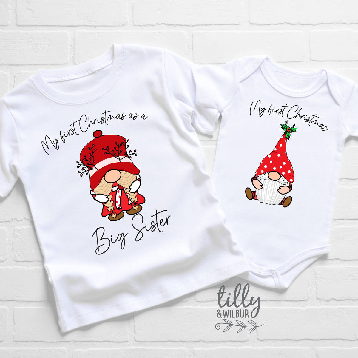 It's My First Christmas As A Big Sister T-Shirt, 1st Christmas As A Big Sister Tee, Baby Brother Christmas Gift, Brother Christmas Bodysuit