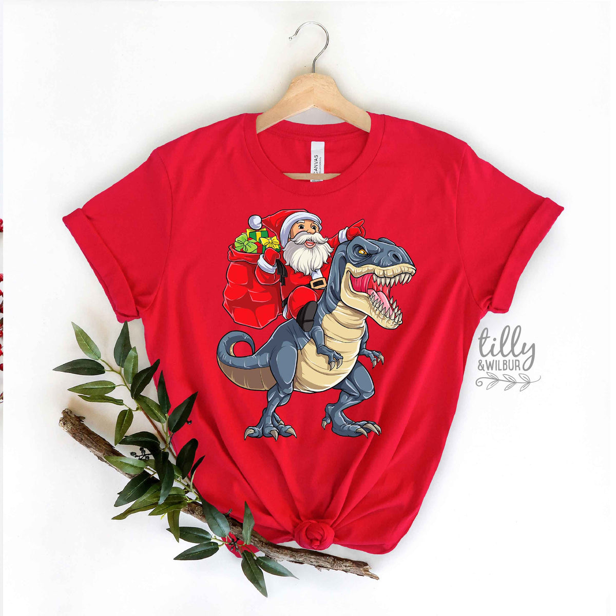 Christmas T-Shirt, Dinosaur Santa Women's T-Shirt, Women's Christmas T-Shirt, Christmas Women's T-Shirt, Dinosaur Santa Christmas T-Shirt