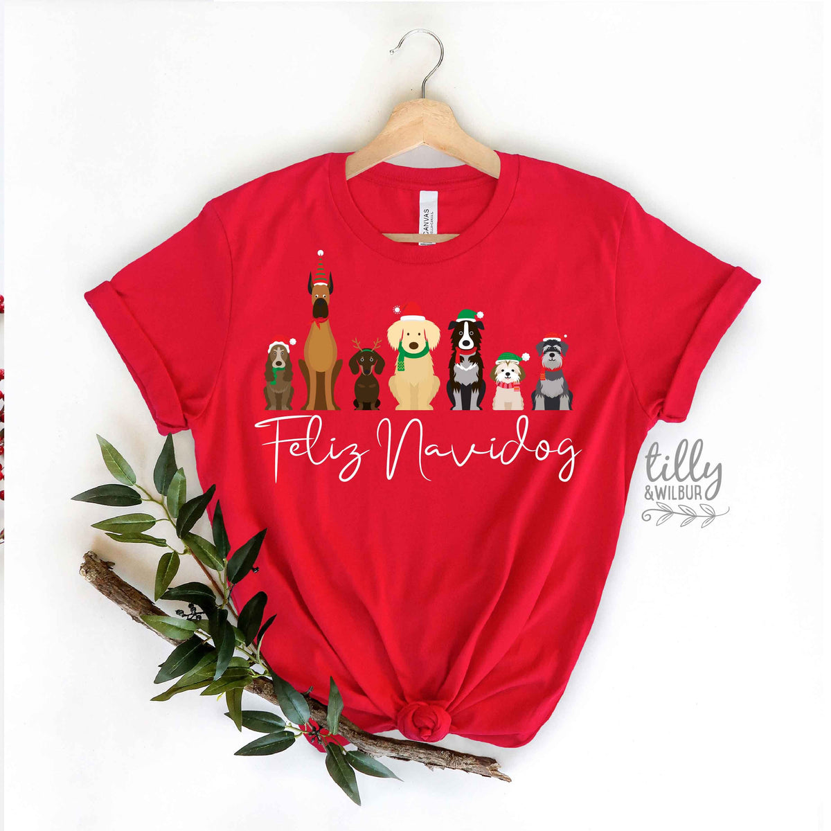Feliz Navidog Christmas T-Shirt, Dog T-Shirt, Christmas Dog T-Shirt, Dog Christmas T-Shirt, Women's Dog T-Shirt, Dog Lovers T-Shirt, Spain