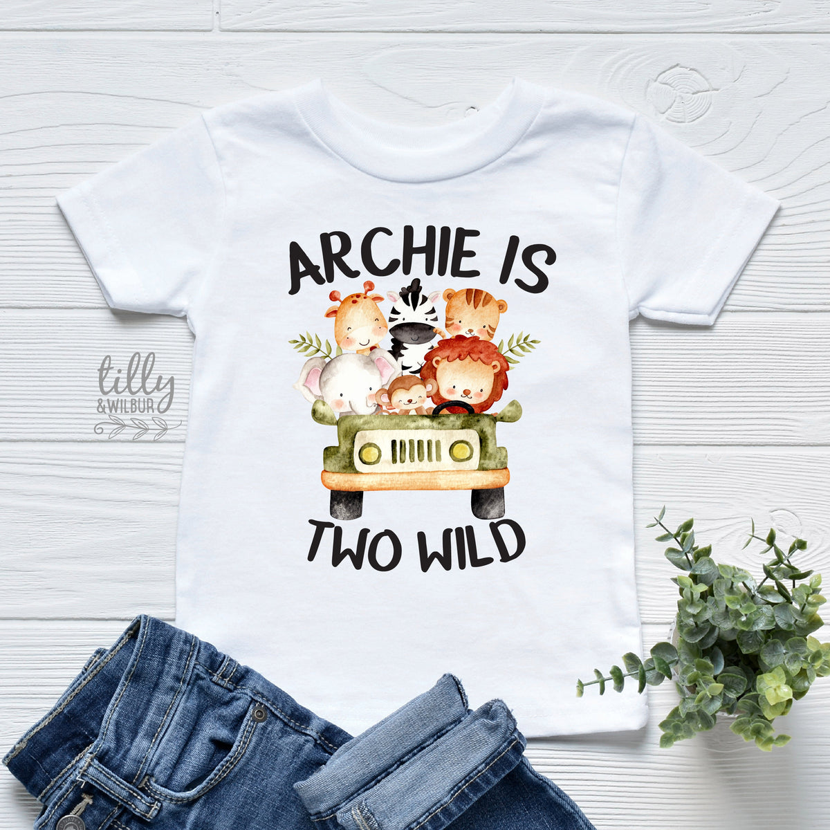 Personalised Birthday T-Shirt, Safari Animal 2nd Birthday T-Shirt, Custom Birthday T-Shirt, Safari Birthday, Jungle Animal Theme Birthday
