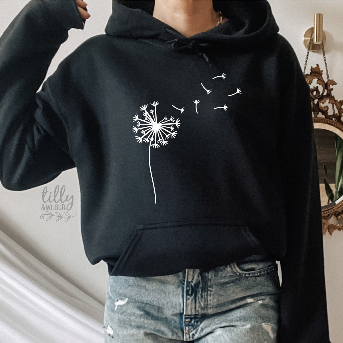 Dandelion Hoodie, Dandelion Seeds Sweater, Dandelion Graphic Jumper, Women's T-Shirt, Graphic Dandelion, Nature T-Shirt, Make A Wish T-Shirt