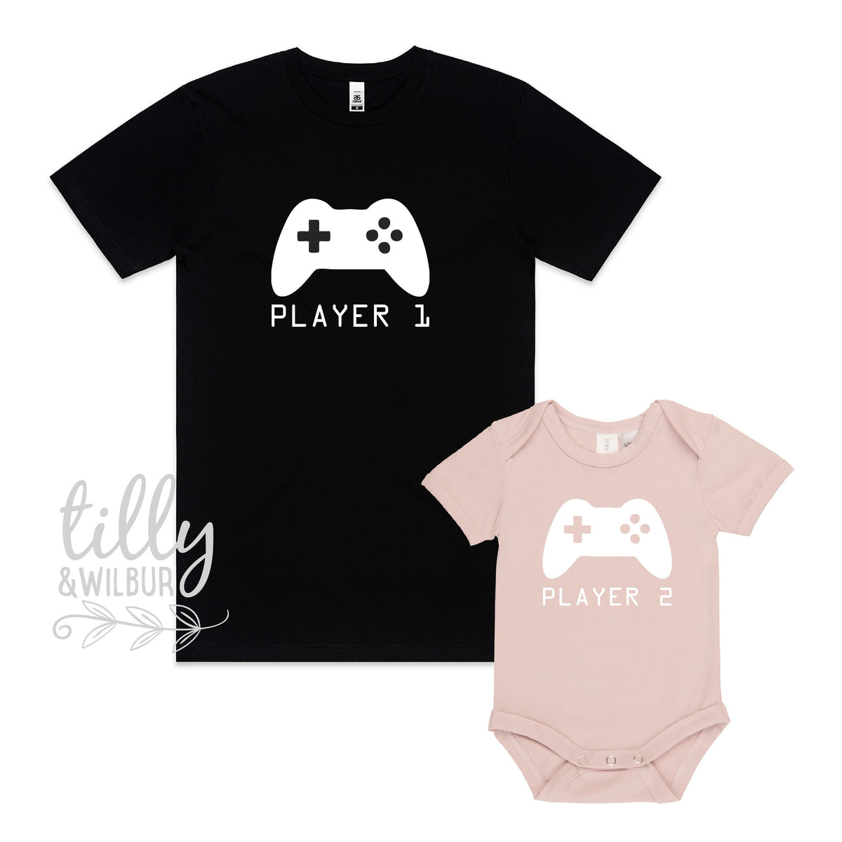 Player 1 Player 2, Father Daughter Matching Shirts, Matching Dad Baby, Twin Outfits, Sibling Set, Gaming, Father's Day Gift, Christmas Gift
