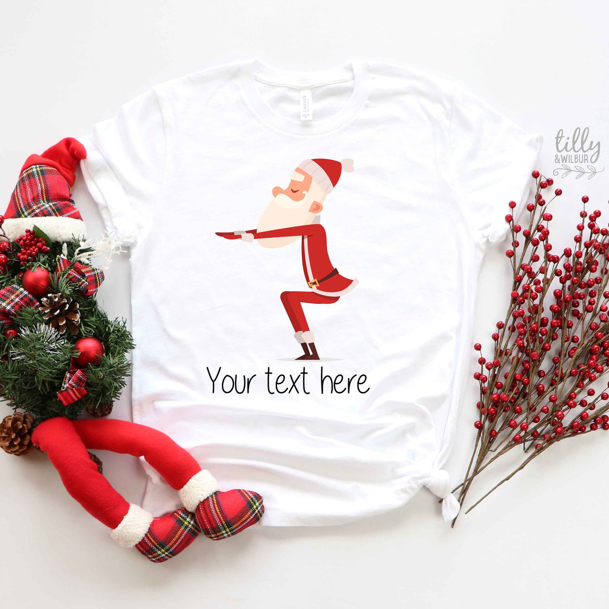 Yoga Santa T-Shirts Originally Listed by Tilly&Wilbur, Matching Family Christmas T-Shirts, Matching Yoga Santa Shirts, Yoga Gifts, Xmas Gift
