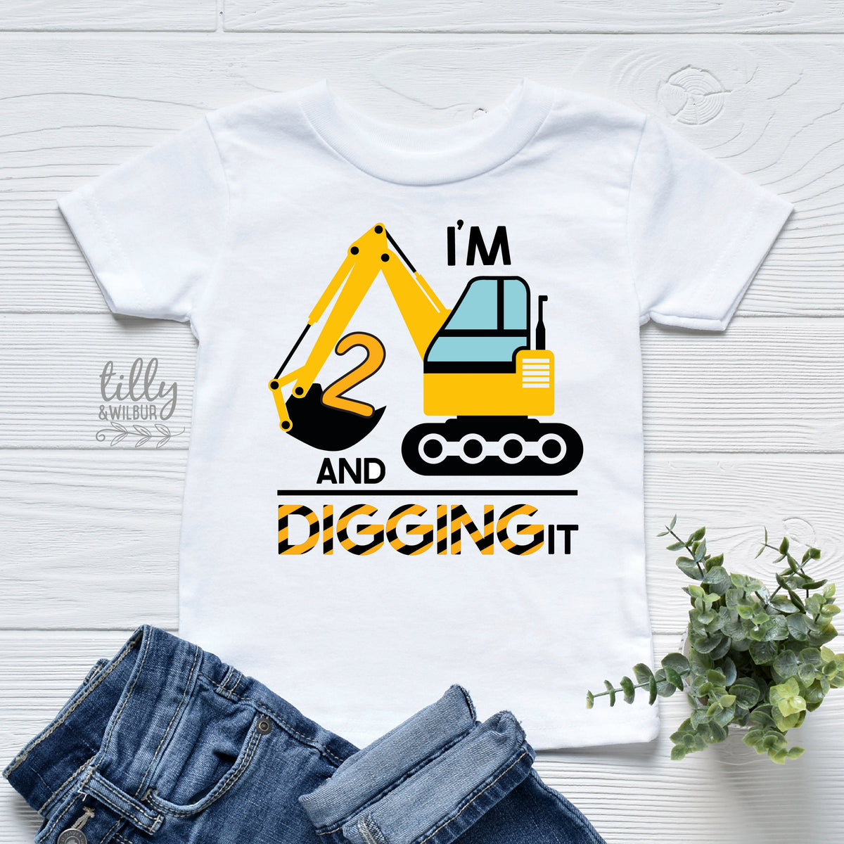 I'm Two And Digging It T-Shirt, I Dig Being Two Birthday T-Shirt, 2nd Birthday T-Shirt, 2nd Second Birthday Tee, Two Birthday Gift, Boy 2