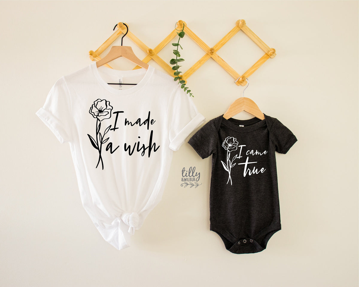 I Made A Wish, I Came True Matching Mummy And Baby Outfits, Our First Mother's Day, Mother And Baby, Mother's Day, Rainbow Baby, Miracle