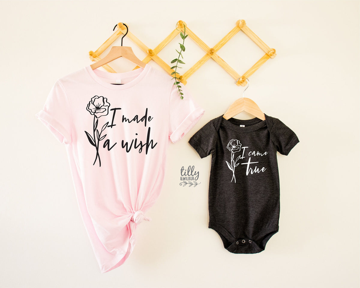I Made A Wish, I Came True Matching Mummy And Baby Outfits, Our First Mother's Day, Mother And Baby, Mother's Day, Rainbow Baby, Miracle
