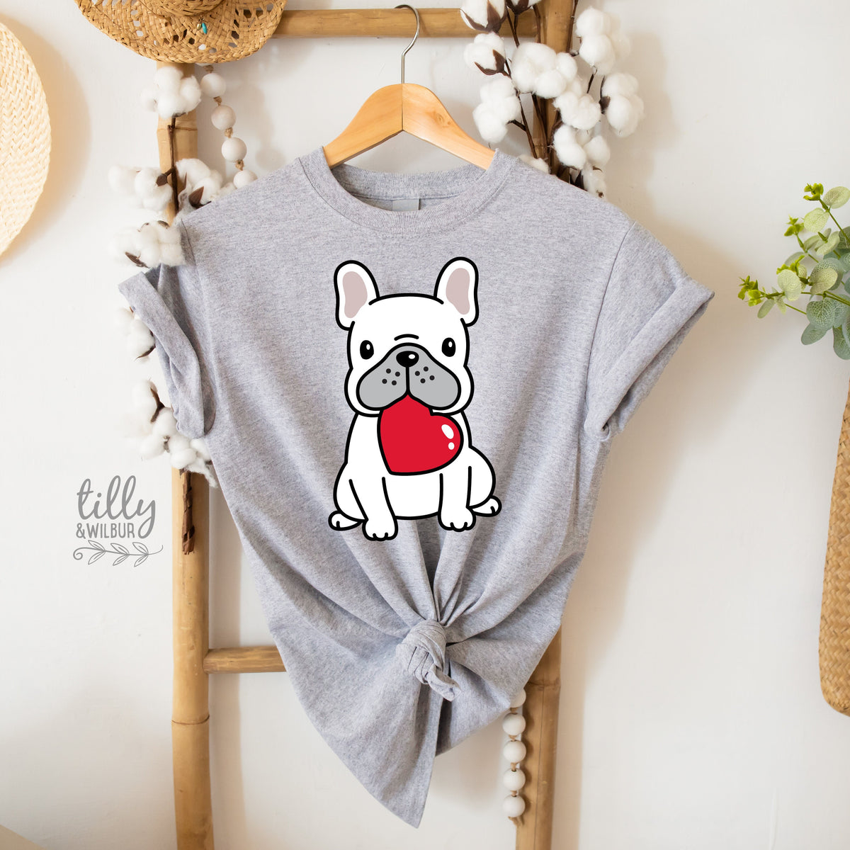 Frenchie Valentine T-Shirt, Valentine's Day T-Shirt, Wife Gift, Girlfriend Gift, Valentine's Day T-Shirt, Valentine's Day Gift, Love Heart
