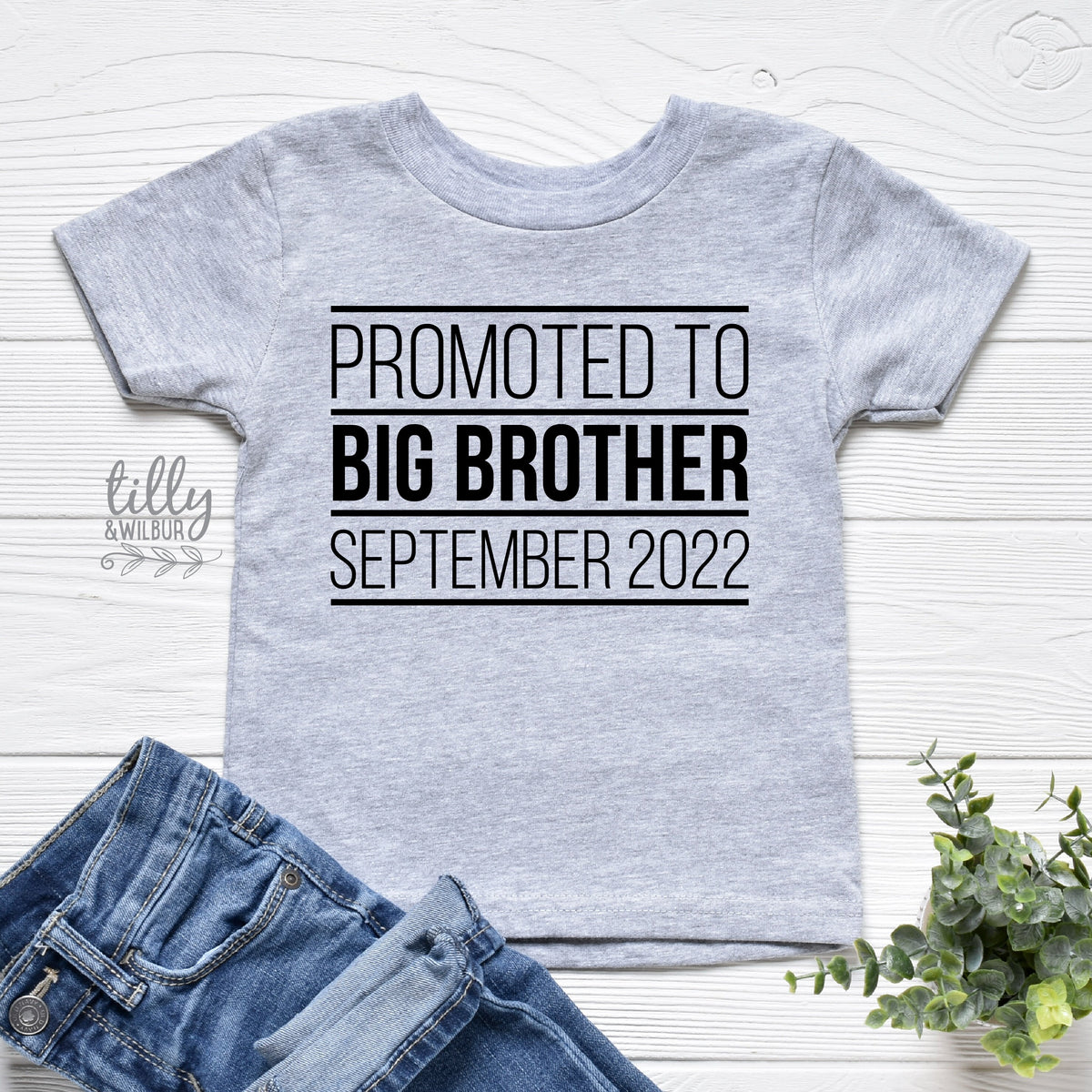 Promoted To Big Big Brother T-Shirt, I'm Going To Be A Big Brother T-Shirt, Personalised Pregnancy Announcement T-Shirt, Sibling T-Shirt