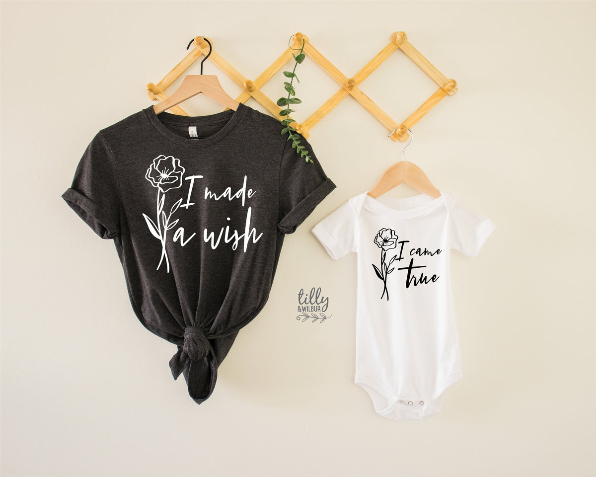 I Made A Wish, I Came True Matching Mummy And Baby Outfits, Our First Mother's Day, Mother And Baby, Mother's Day, Rainbow Baby, Miracle