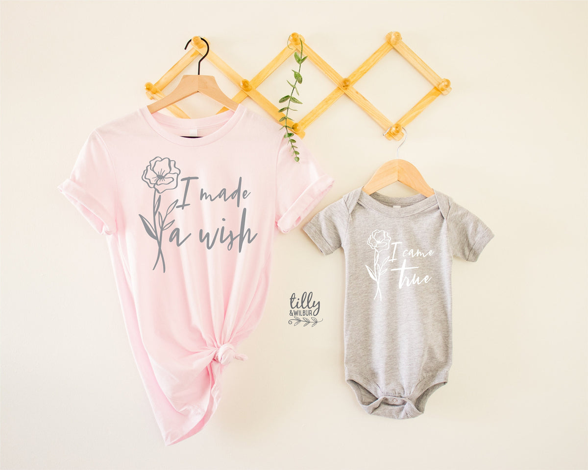 I Made A Wish, I Came True Matching Mummy And Baby Outfits, Our First Mother's Day, Mother And Baby, Mother's Day, Rainbow Baby, Miracle