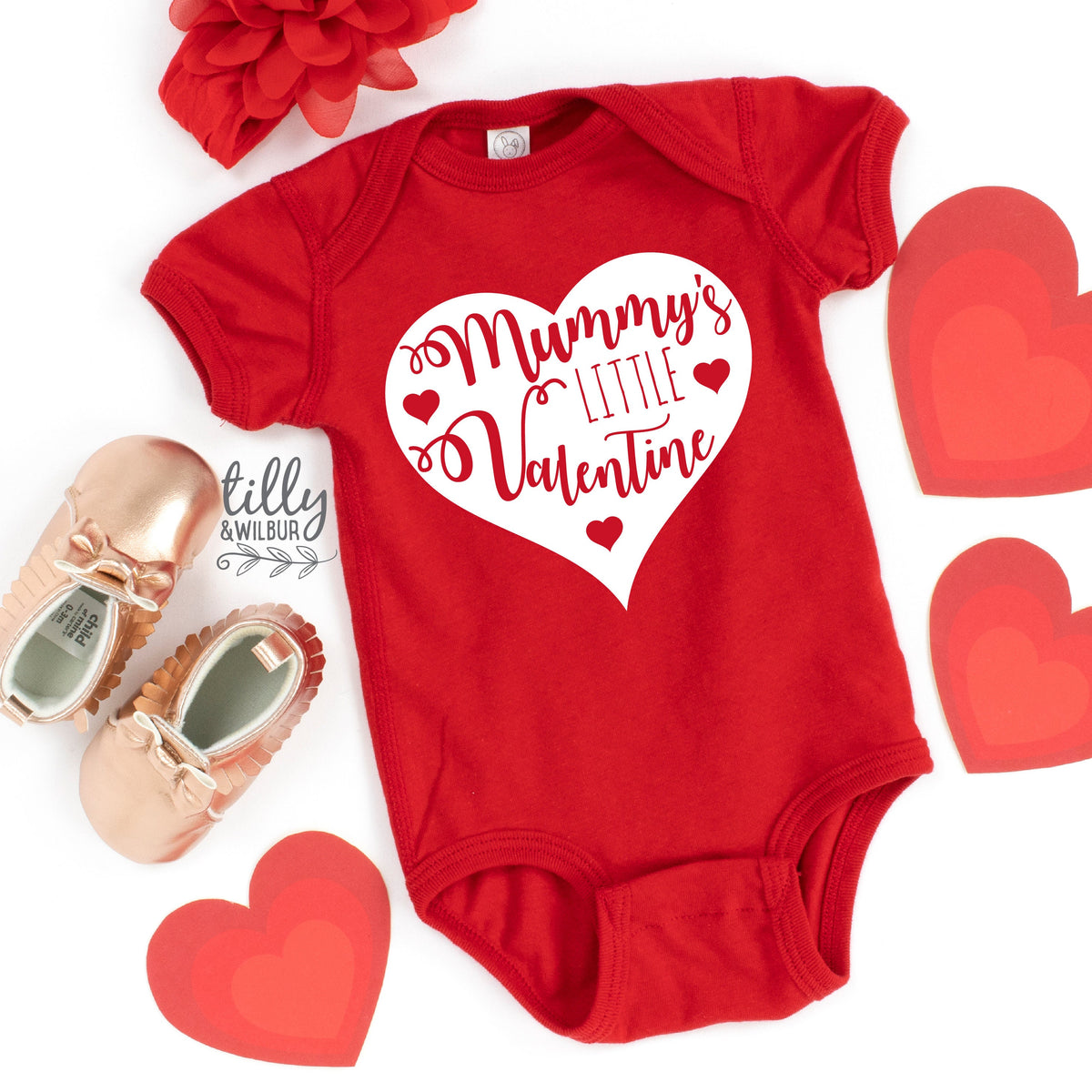 Mummy's Little Valentine Baby Bodysuit, Valentine's Day Unisex Baby Outfit, My 1st Valentine's Day, First Valentine's Day Gift, Valentine's