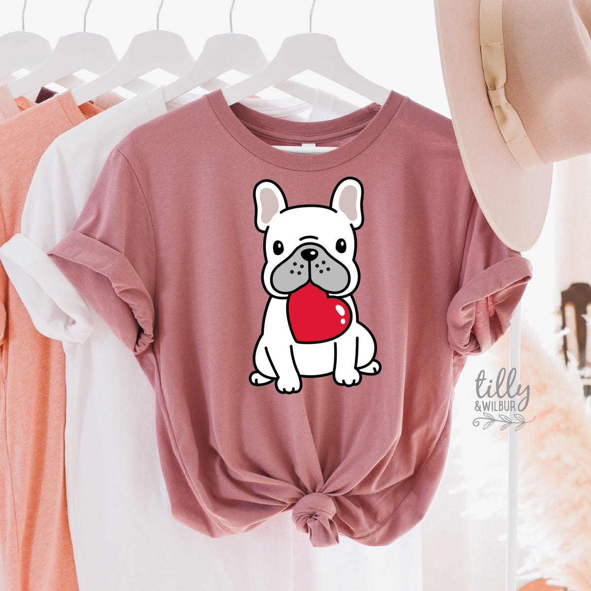 Frenchie Valentine T-Shirt, Valentine's Day T-Shirt, Wife Gift, Girlfriend Gift, Valentine's Day T-Shirt, Valentine's Day Gift, Love Heart