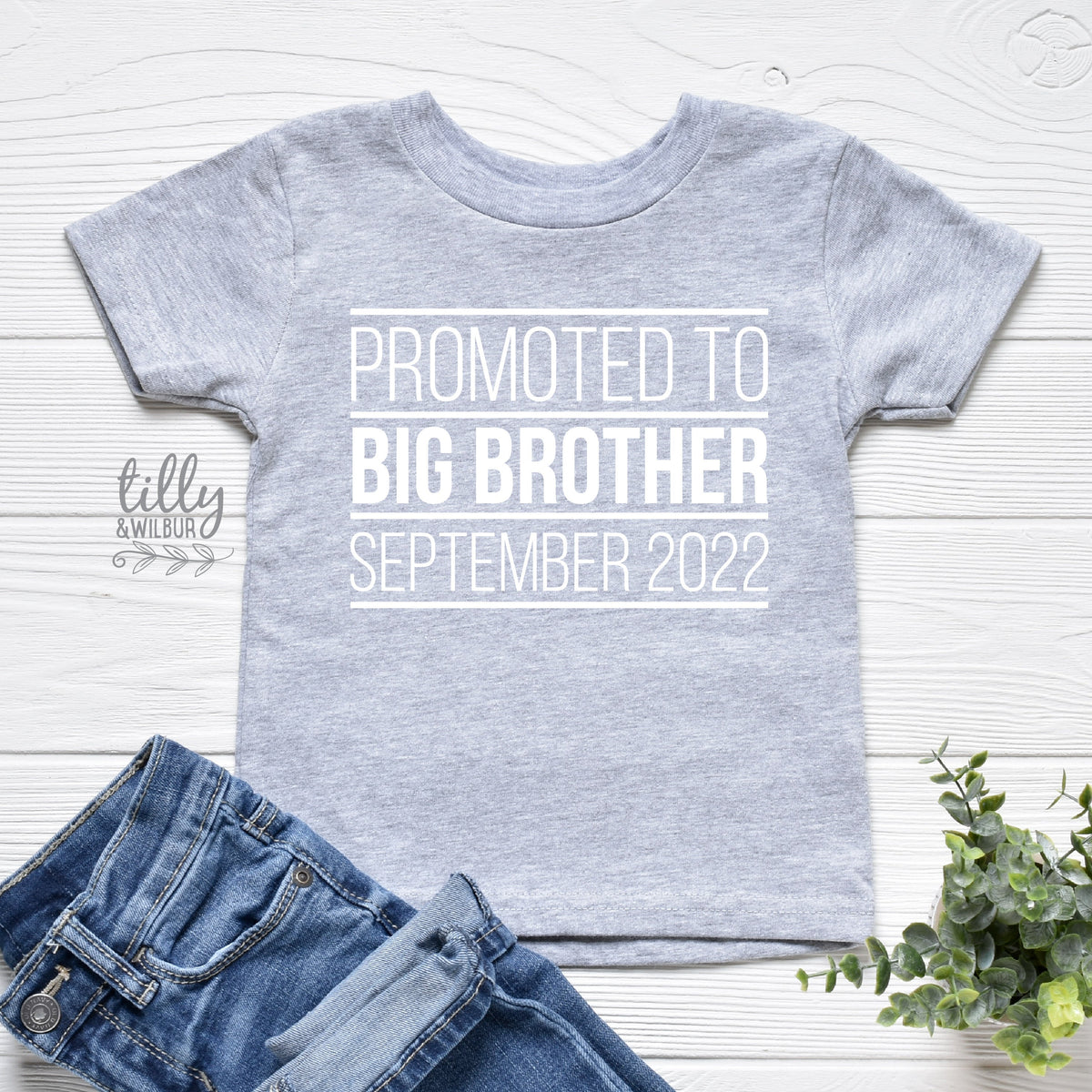 Promoted To Big Big Brother T-Shirt, I'm Going To Be A Big Brother T-Shirt, Personalised Pregnancy Announcement T-Shirt, Sibling T-Shirt