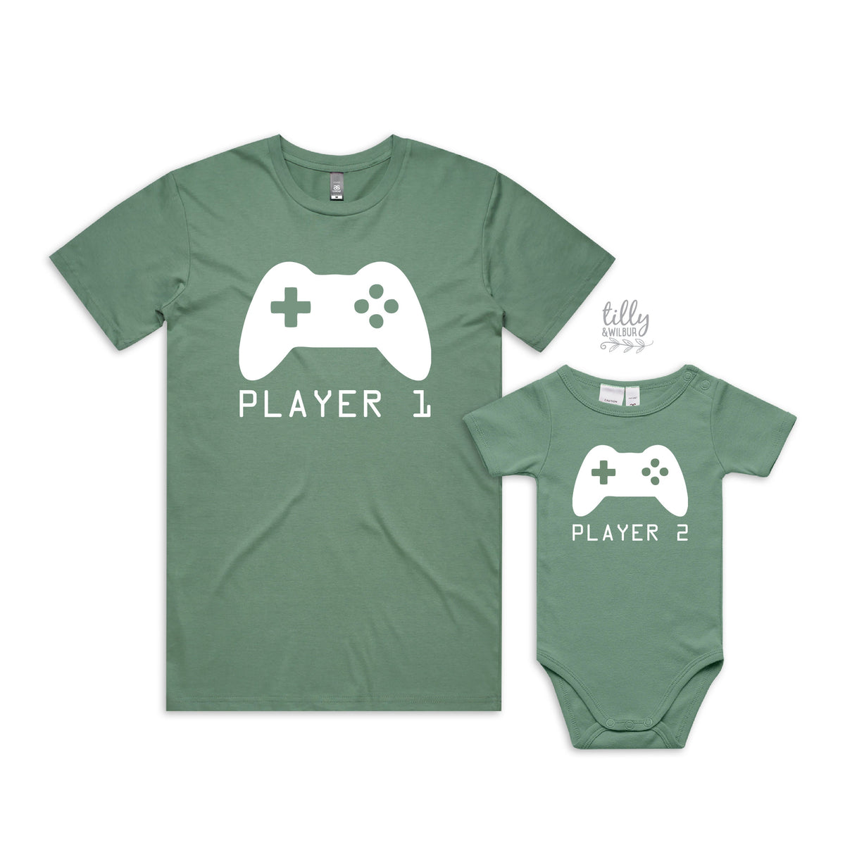 Player 1 Player 2, Father Son Matching Shirts, Matching Dad Baby, Twin Outfits, Sibling Set, Gaming, Father's Day Gift, Video Gift, Gamer