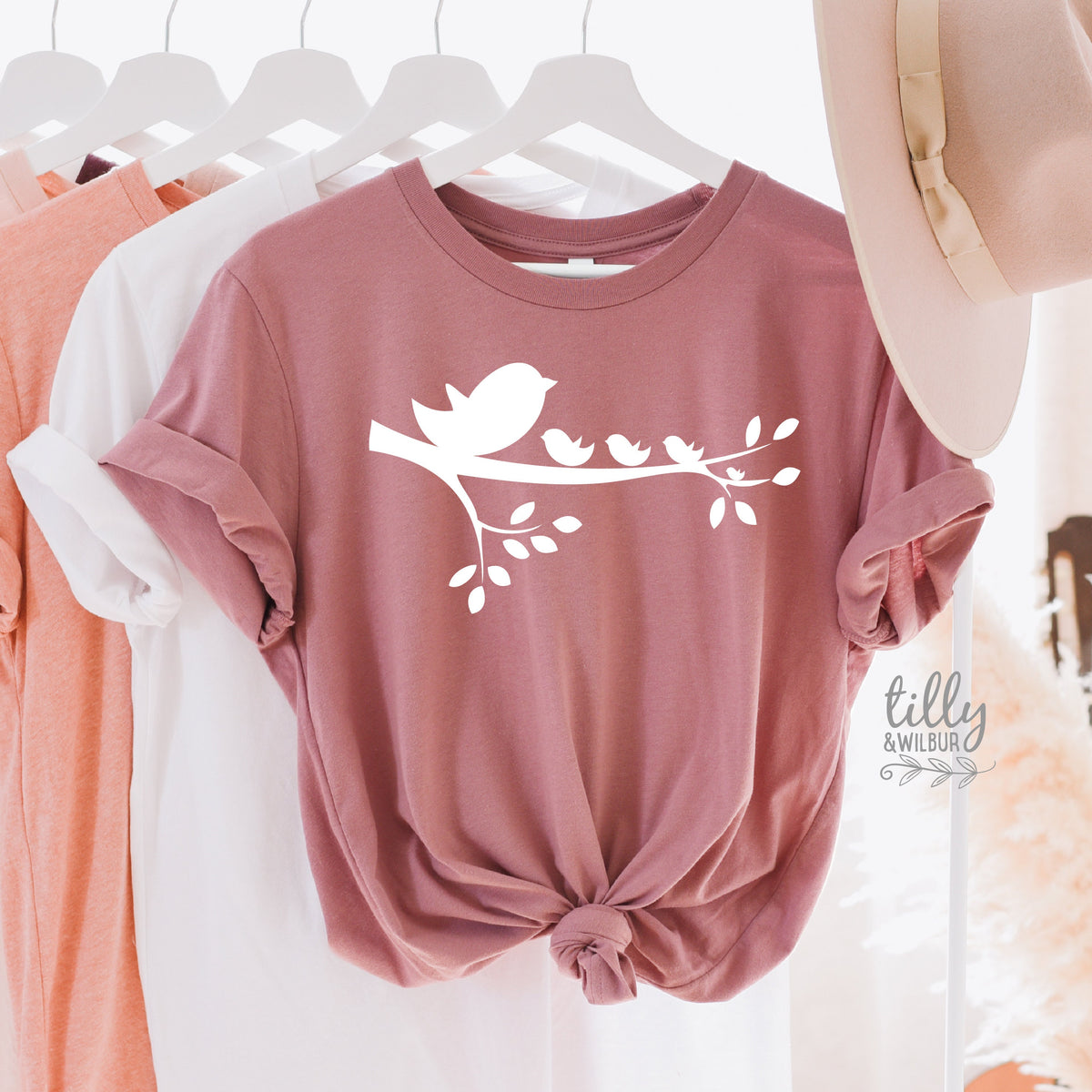 Mother's Day T-Shirt, Personalise Number Of Little Birds Per Number Of Children, First Mother's Day, 1st Mother's Day, Mama And Me, Best Mum