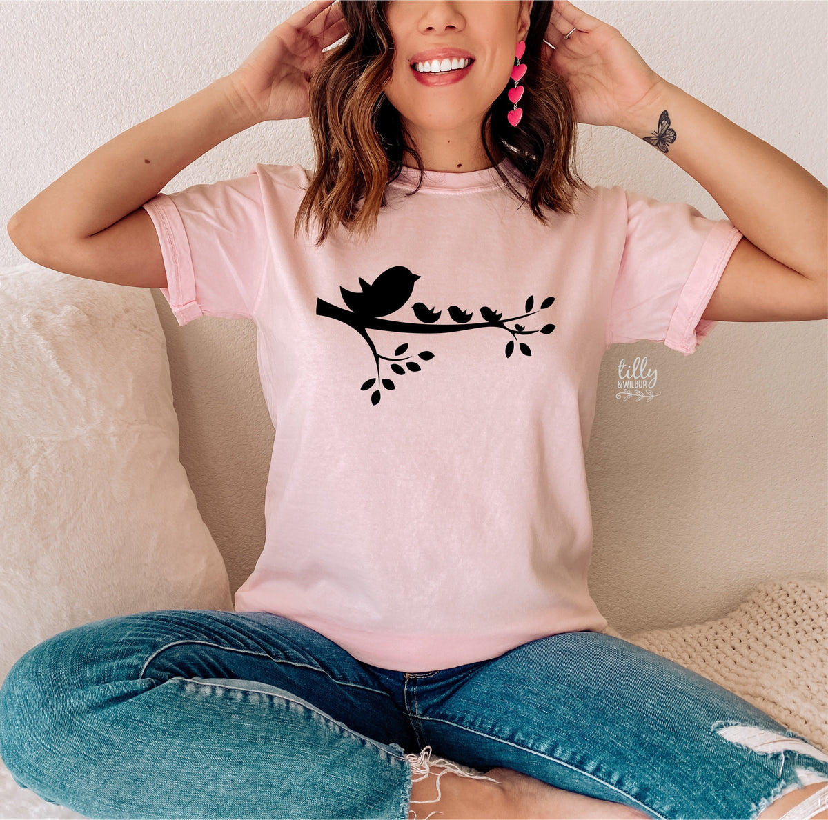 Mother's Day T-Shirt, Personalise Number Of Little Birds Per Number Of Children, First Mother's Day, 1st Mother's Day, Mama And Me, Best Mum