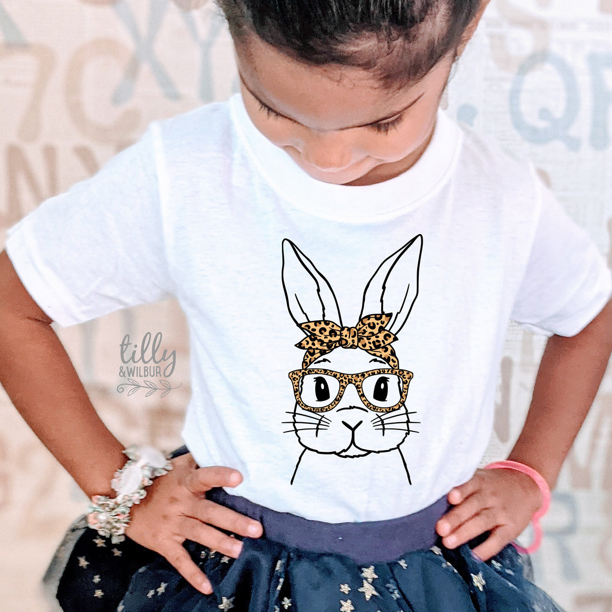 Easter T-Shirt, Leopard Print Rabbit Shirt, Easter T-Shirt, Easter Girl T-Shirt, Girls Easter Gift, Easter Shirt, Hip Hop Easter Clothing