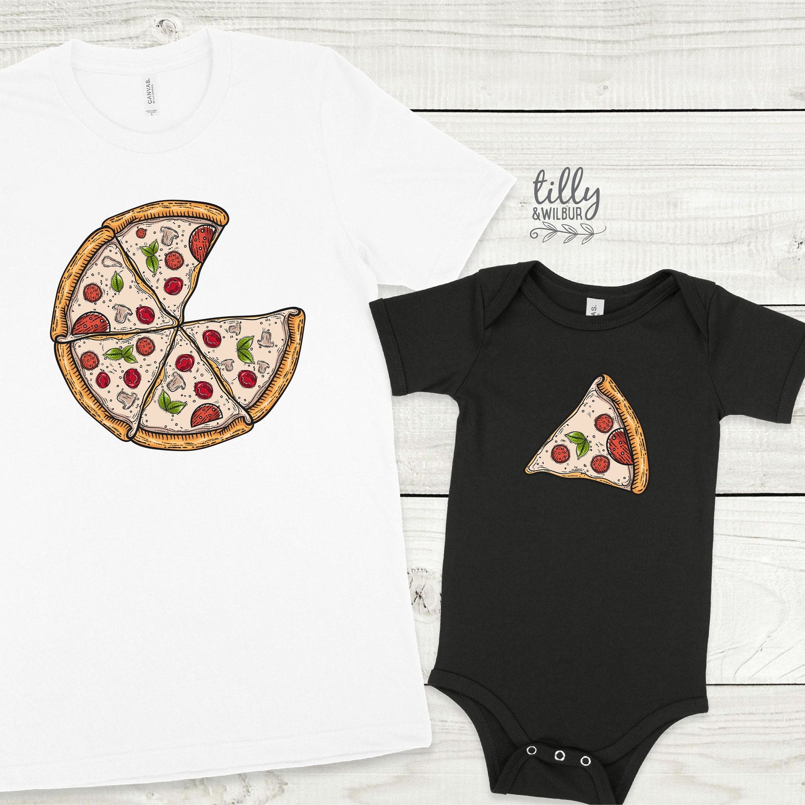 Matching Pizza Slice Family T-Shirts, Father And Son, Mother And Daughter, Matching Dad Baby, Daddy Daughter, Father's Day Gift, Newborn