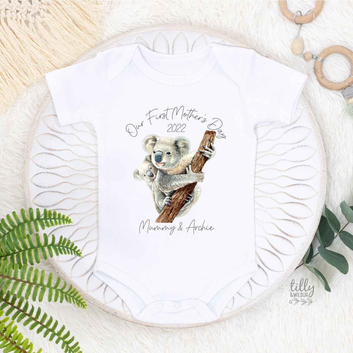 Mummy I Love You Happy First Mother's Day Onesie®, Personalised Mother's Day Onesie®, 1st Mother's Day Onesie®, First Mother's Day Bodysuit