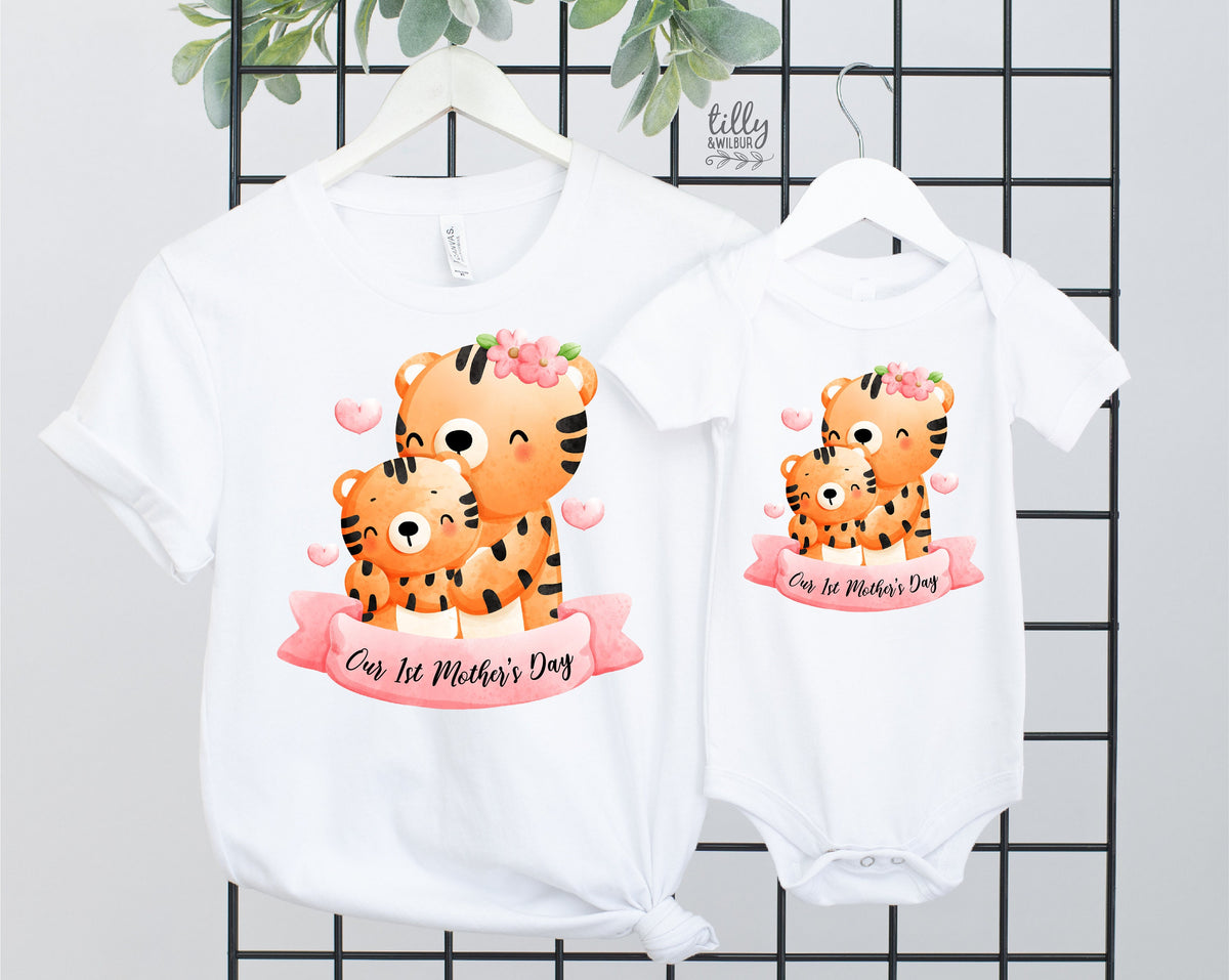 Our First Mother's Day, 1st Mother's Day, Matching Mother's Day,  Tiger, Matching Mum And Baby Outfits, Mothers Day Gift, Mummy & Me Outfits