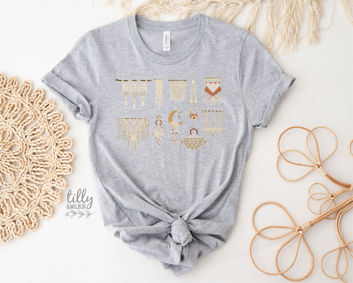 Macrame T-Shirt, Macrame Shirt, Macrame Graphic Shirt, Women's T-Shirt, Macrame Dreamcatcher, Macrame Wall Hanging, Macrame Gift