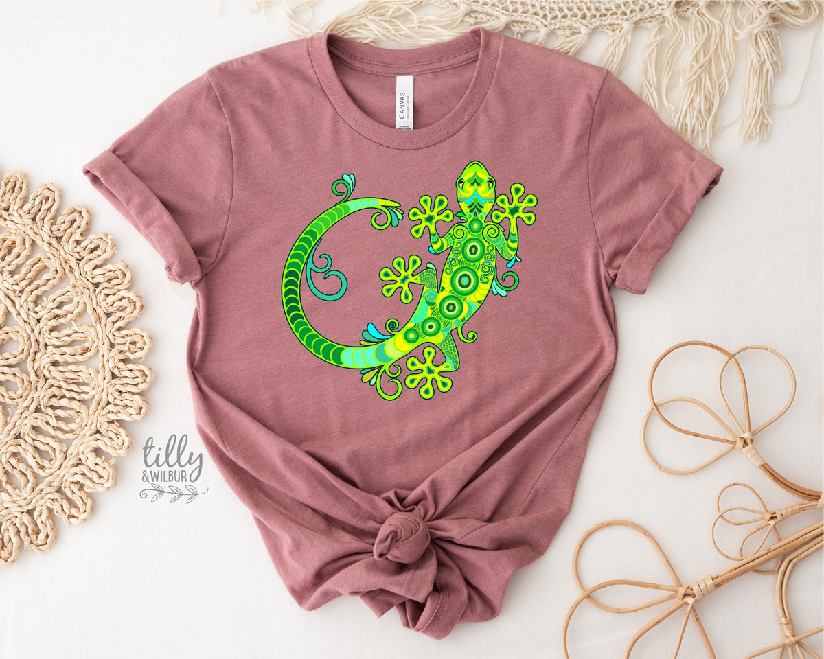 Gecko T-Shirt, Gecko Lover T-Shirt, Lizard T-Shirt, Lizard Lover T-Shirt, Women's Gecko T-Shirt, Gecko Lover Gift, Gecko Gift, Cute Gecko