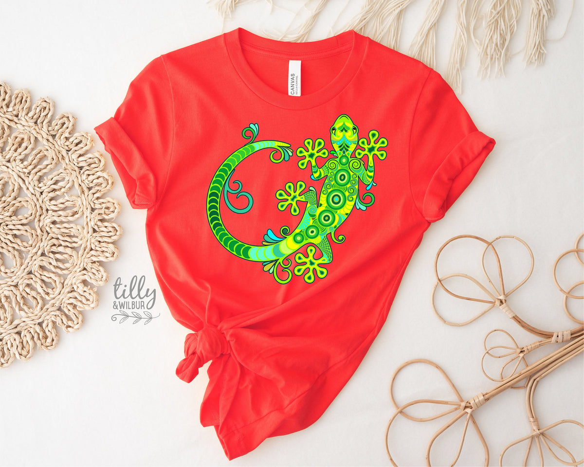 Gecko T-Shirt, Gecko Lover T-Shirt, Lizard T-Shirt, Lizard Lover T-Shirt, Women's Gecko T-Shirt, Gecko Lover Gift, Gecko Gift, Cute Gecko