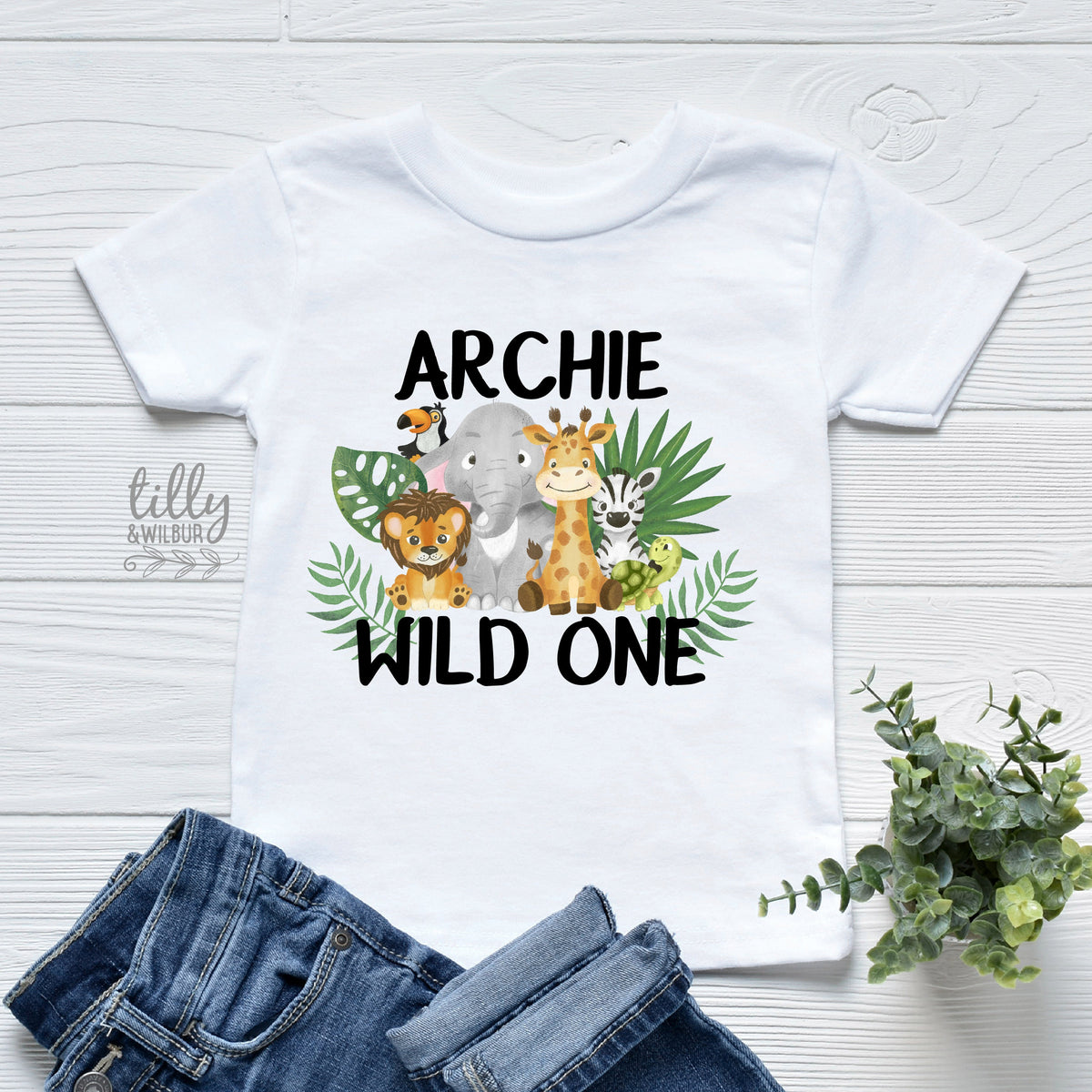 Wild One Safari First Birthday T-Shirt, Safari Baby Birthday Gift, 1st Birthday Boy T-Shirt, 1st Birthday Baby Outfit, Jungle Animal Theme