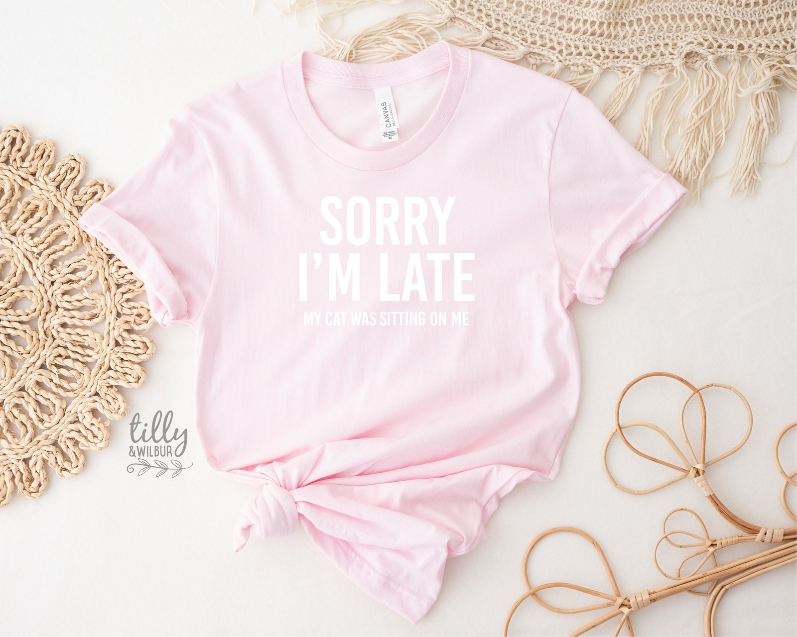 Cat T-Shirt, Sorry I'm Late The Cat Was Sitting On Me T-Shirt, Funny Cat T-Shirt, Kitty Tee, Kitten T-Shirt, I Love Cats T-Shirt, Cat Lover