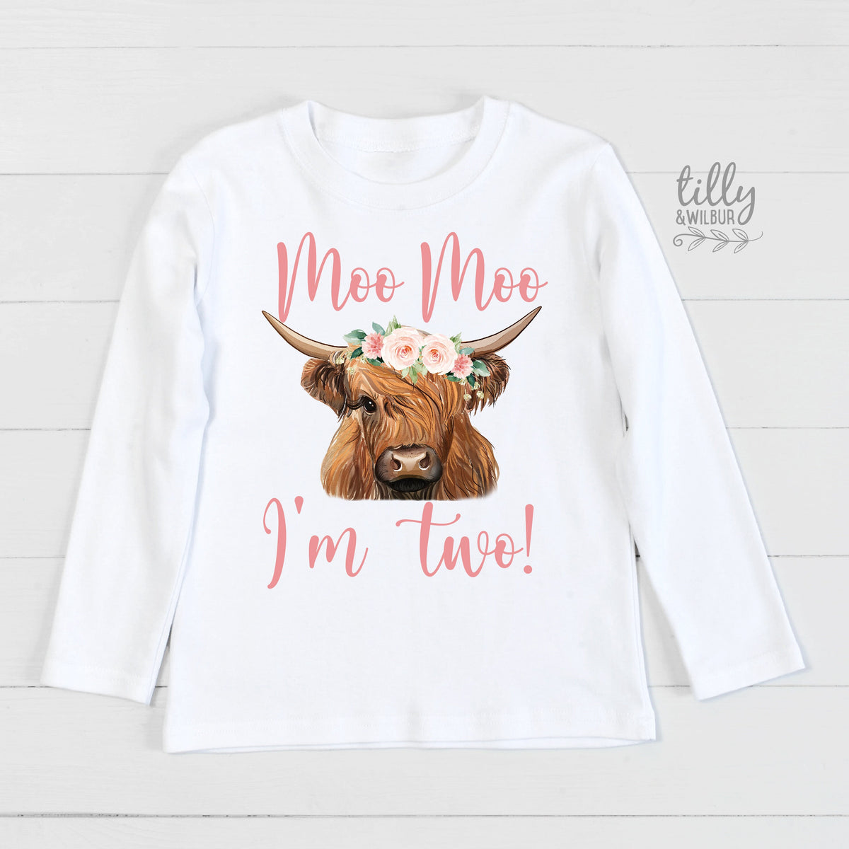Moo Moo I'm Two Girls 2nd Birthday T-Shirt, Two T-Shirt For Girls, Girls Birthday, Birthday Girl, Farm Animal Birthday, Cow T-Shirt, Girl 2