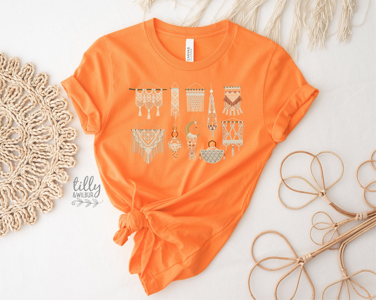 Macrame T-Shirt, Macrame Shirt, Macrame Graphic Shirt, Women's T-Shirt, Macrame Dreamcatcher, Macrame Wall Hanging, Macrame Gift