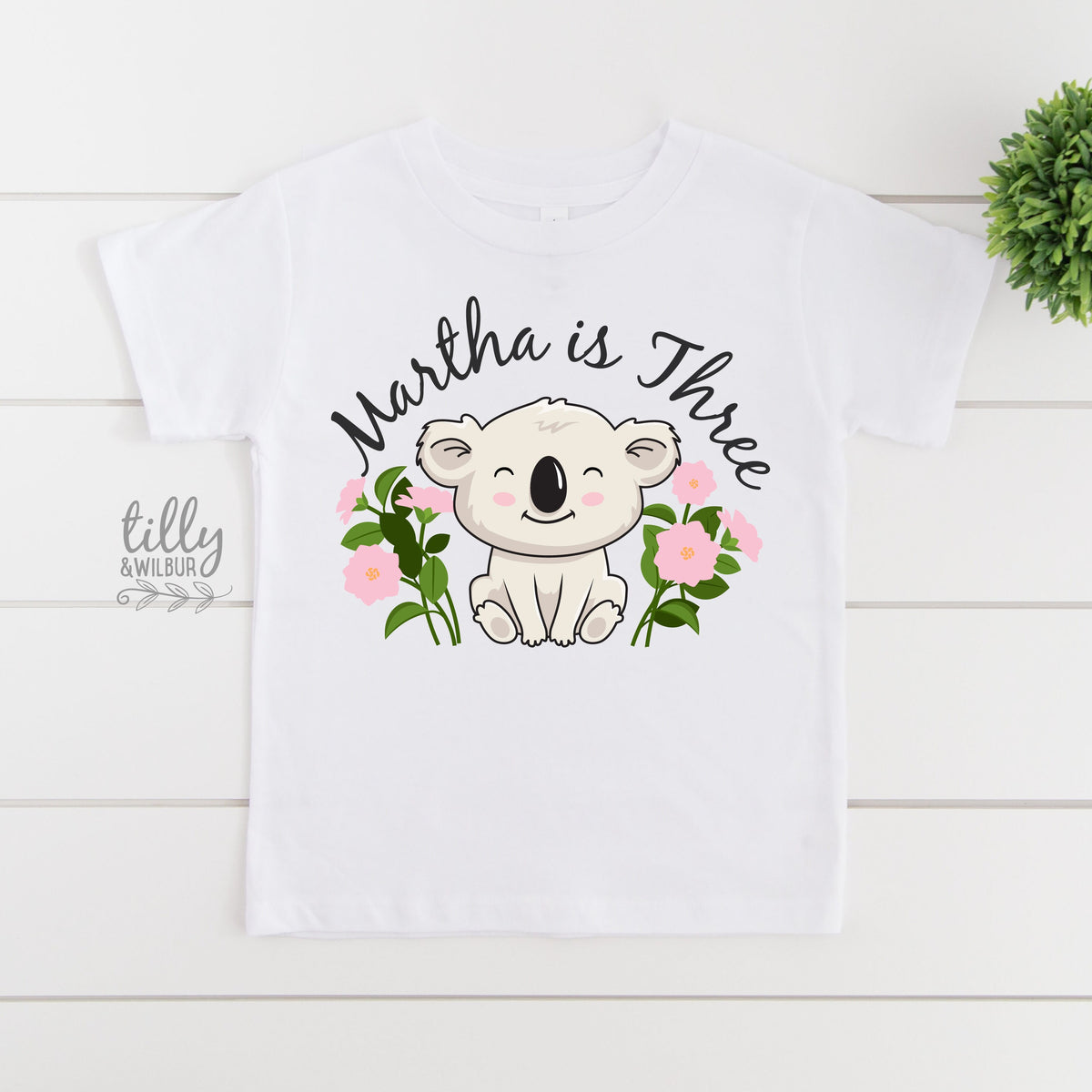 3rd Birthday T-Shirt, Three Birthday T-Shirt, Koala Birthday T-Shirt, Personalised Girls Birthday, Girls Birthday Tee, Girls Birthday Party