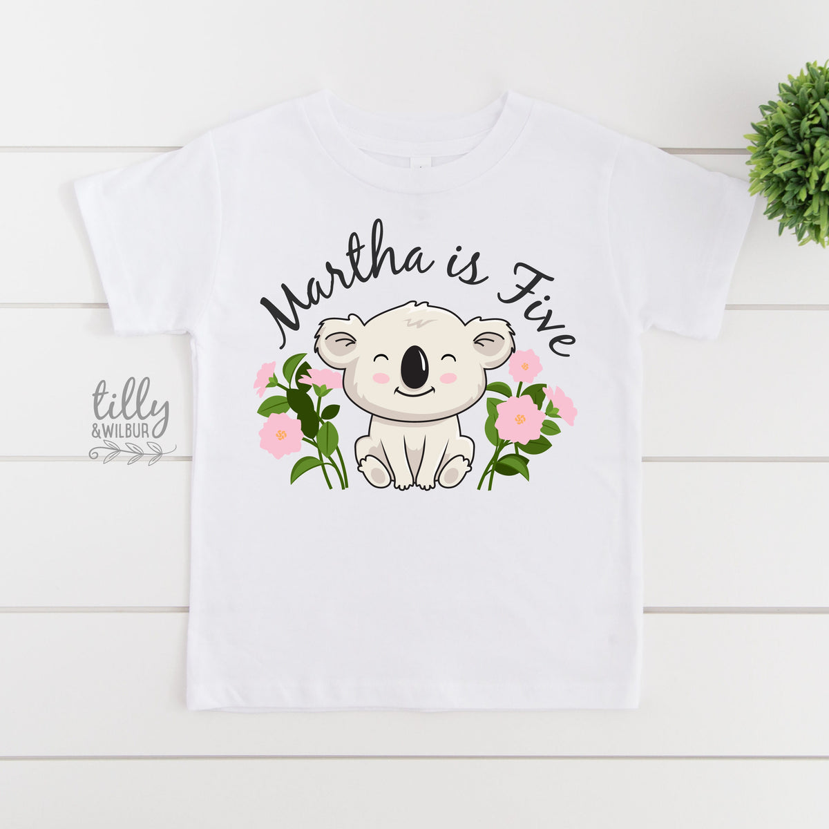 5th Birthday T-Shirt, Five Birthday T-Shirt, Koala Birthday T-Shirt, Personalised Girls Birthday, Girls Birthday Tee, Girls Birthday Party