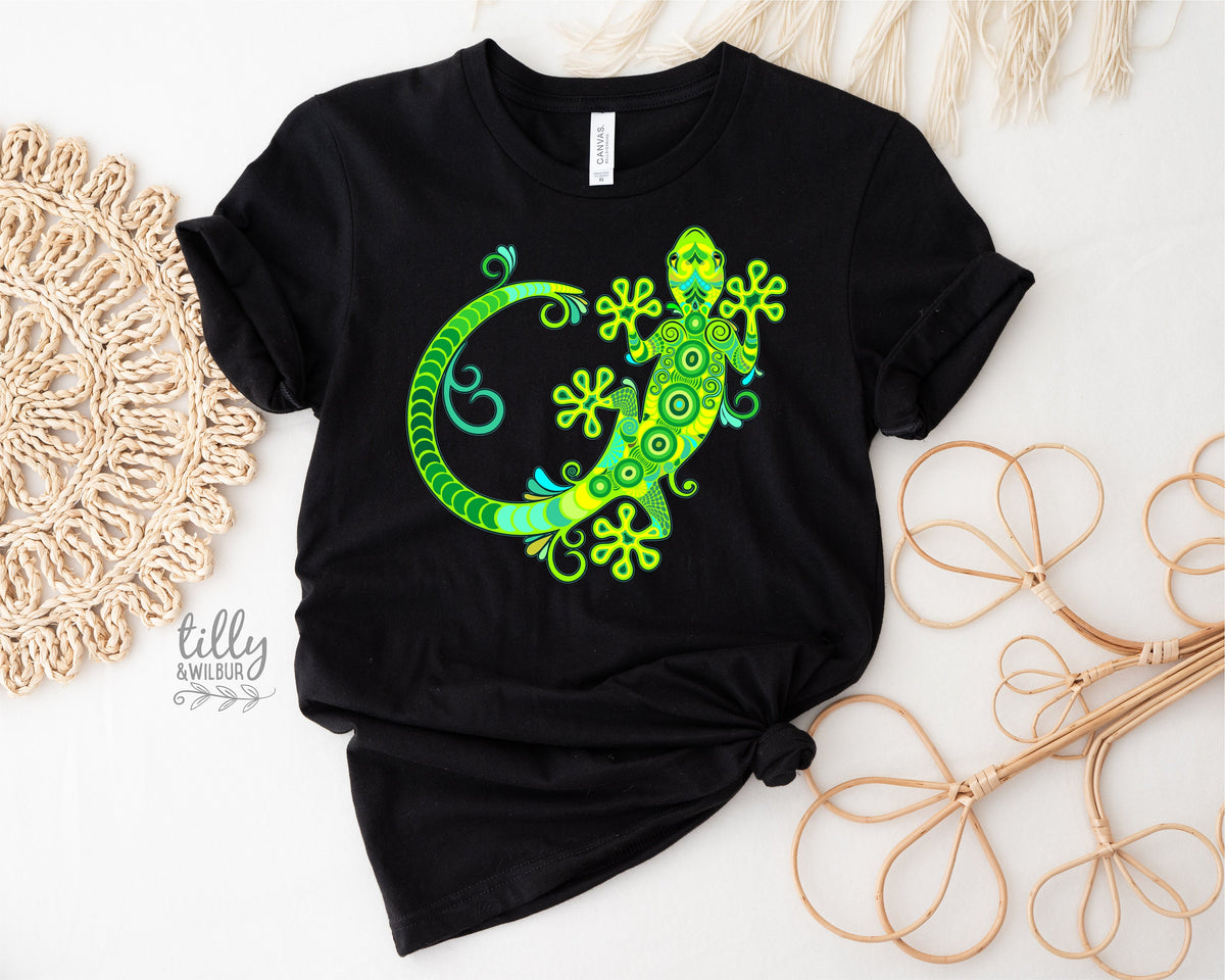 Gecko T-Shirt, Gecko Lover T-Shirt, Lizard T-Shirt, Lizard Lover T-Shirt, Women's Gecko T-Shirt, Gecko Lover Gift, Gecko Gift, Cute Gecko