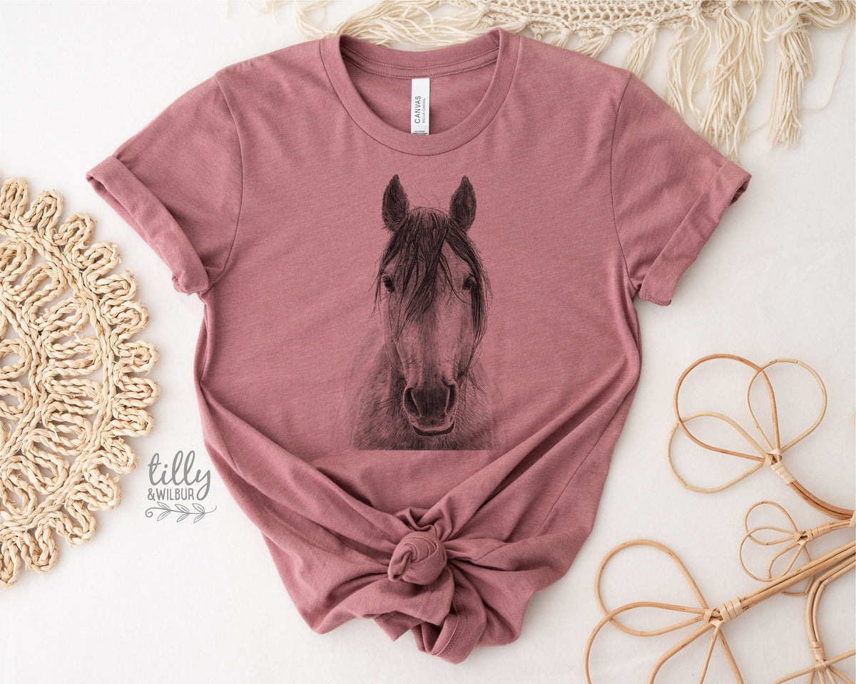 Horse T-Shirt, Women's Horse T-Shirt, Equestrian Gift, Horse Riding TShirt, Just A Girl Who Loves Horses, Horse Art, Horse Owner, Horse Gift